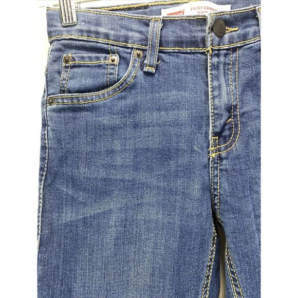 Levi's 511 Slim Fit Blue Denim Jeans Adjustable Waist Boy's (26X27) Size 12 Reg - Picture 8 of 10